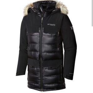 Columbia Black Puffer Jacket with Fur Hood